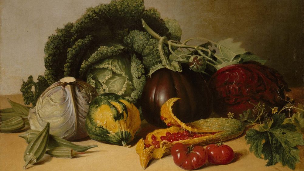 Still Life: Balsam Apple and Vegetables