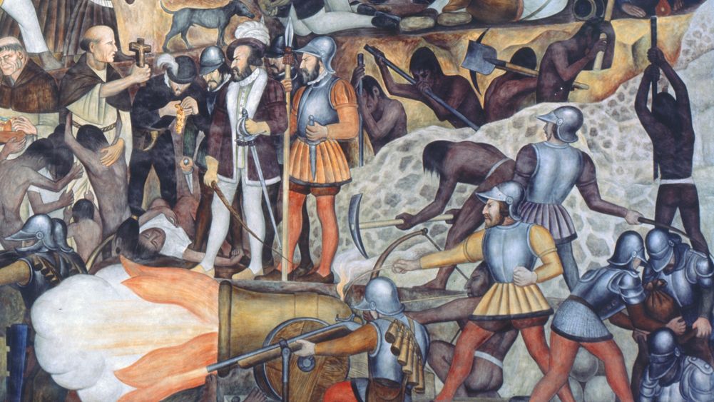 The Conquest of Mexico: Invaders Attack with Cannon and Firearms