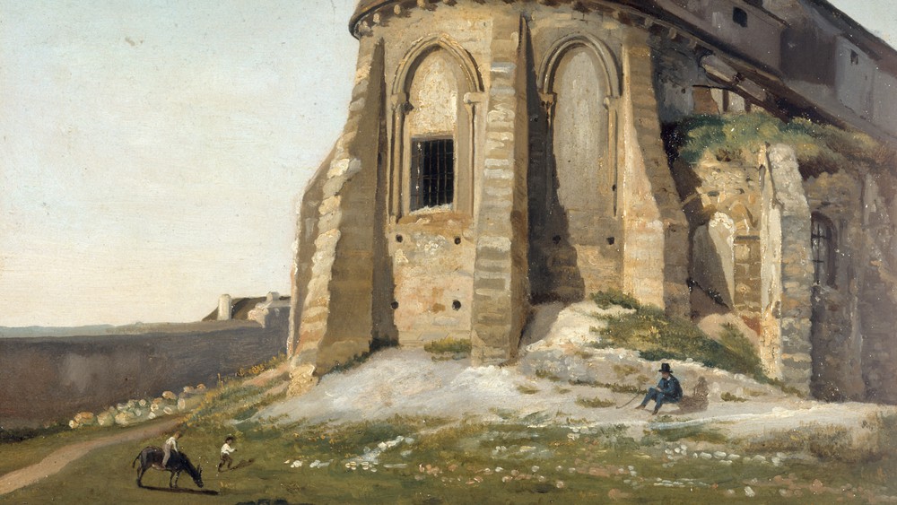 L'église de Montmartre, avec la tour du télégraphe Chappe.