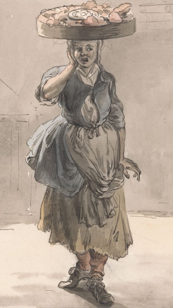 London Cries: "A Girl with a Basket on Her Head"