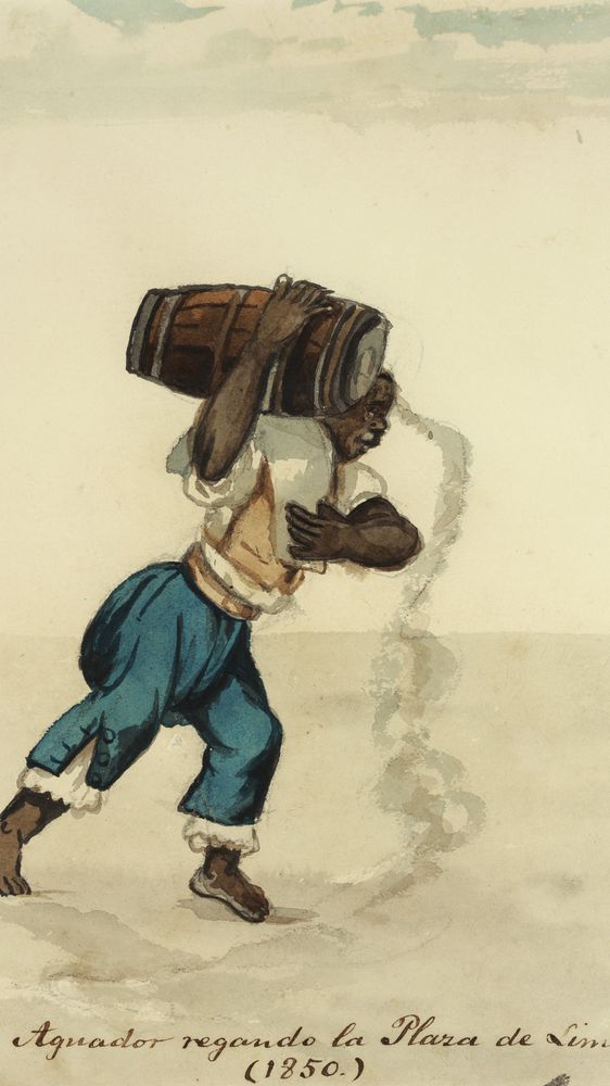 Water Carrier Watering the Plaza of Lima