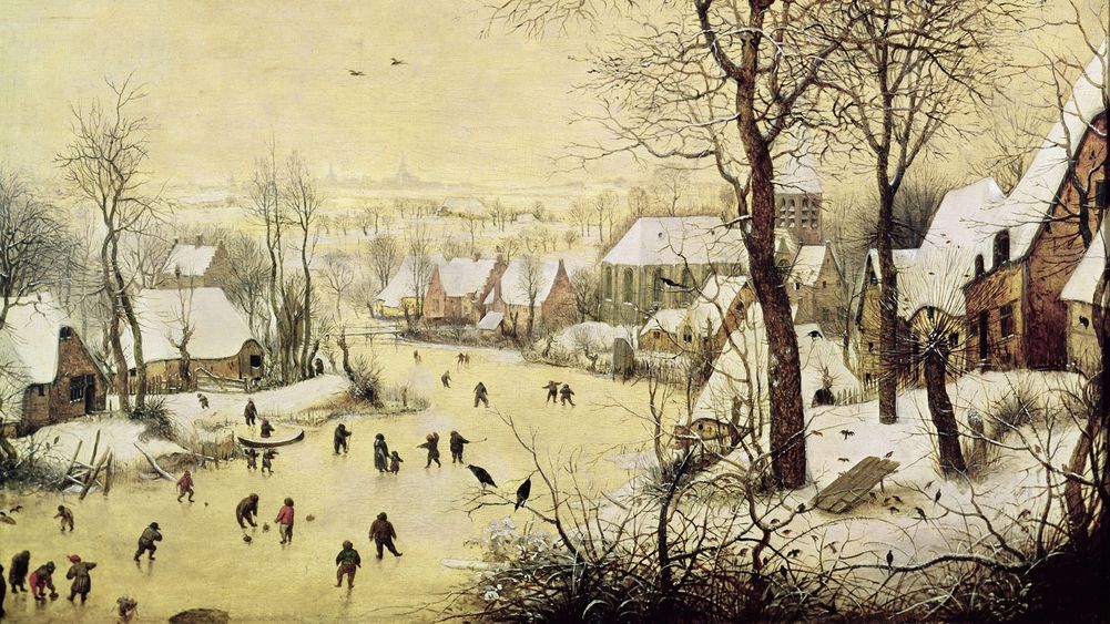 Winter Landscape with Skaters and a Bird Trap
