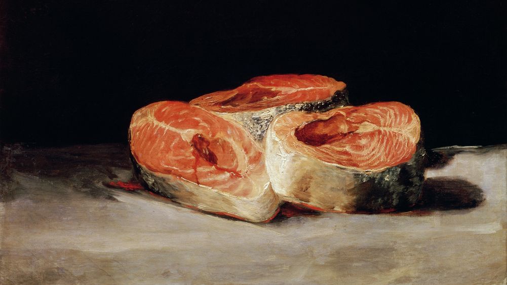 Still Life with Slices of Salmon