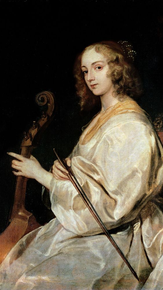 Young Woman Playing a Viola da Gamba