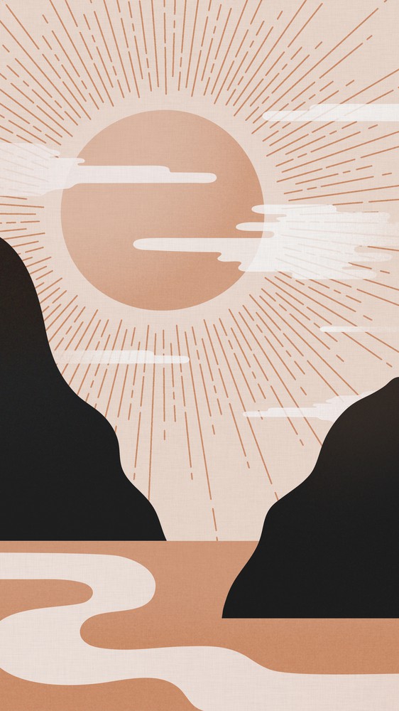 Morning rise I, Mountain illustration, Sunrise