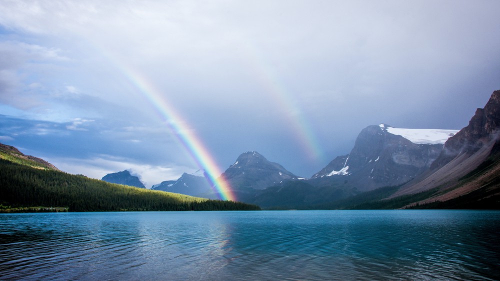 Rainbow Over Lake