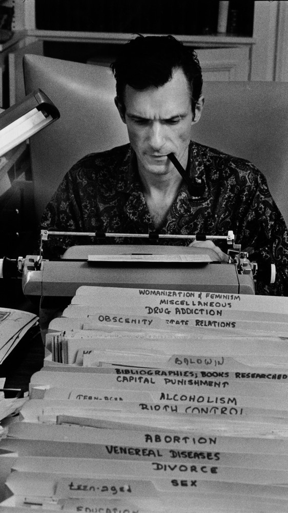 Hugh Hefner at Desk