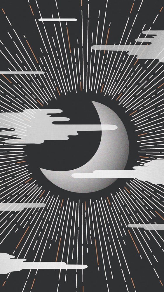 The Moon, illustration, digital drawing stellar