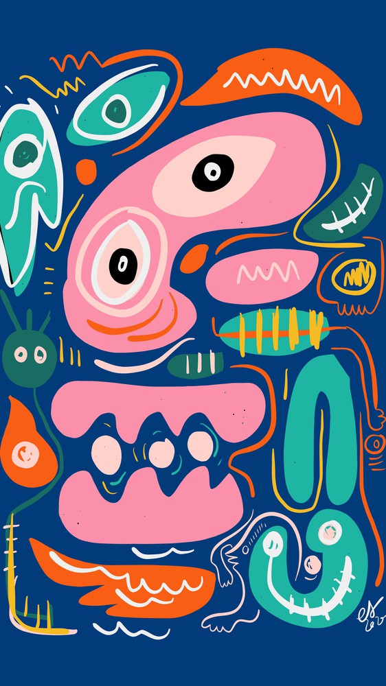 Blue Aztec Art Magic Spirit
