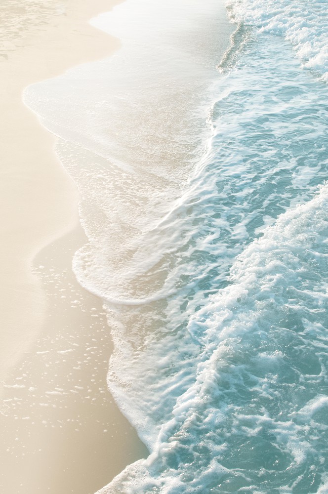 Soft Teal Gold Ocean Dream Waves
