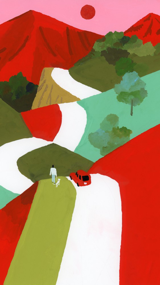 Red mountain path
