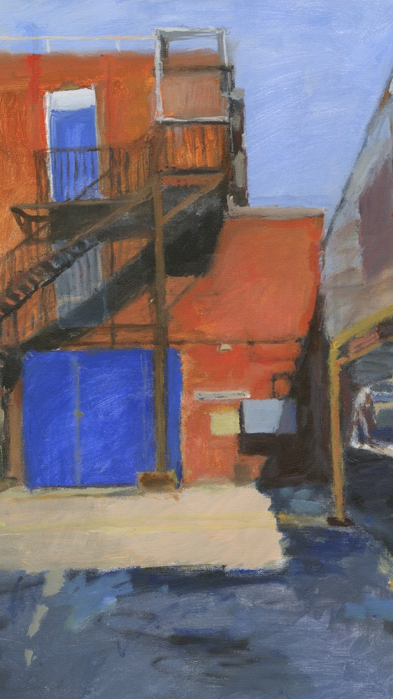 Building with 3 blue doors