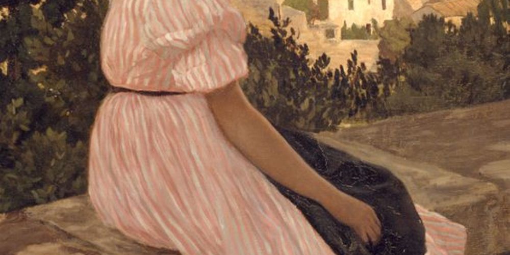 strapless open back dress The Pink Dress by Frederic Bazille  Inspicanvas