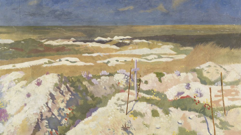 A Grave and a Mine Crater at La Boisselle, August 1917