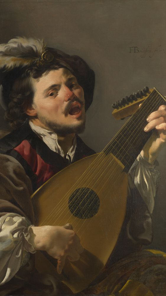 A Man Playing a Lute