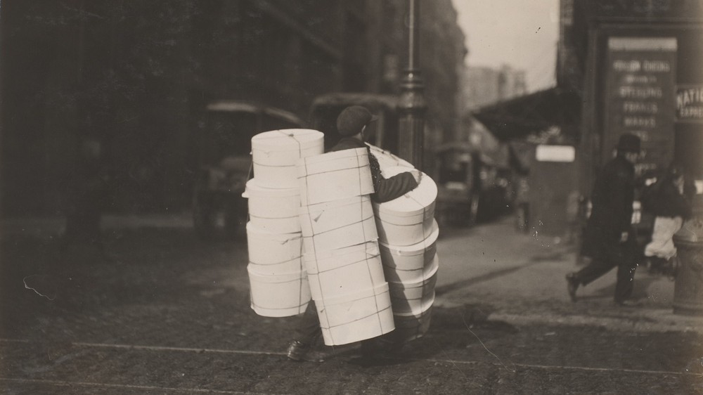 Boy Carrying Hats. Bleecker St., N.Y.