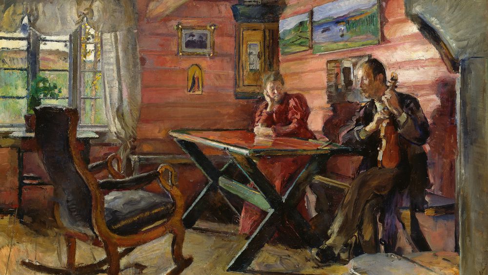 The Living Room at Kolbotn, (Hulda and Arne Garborg's home)