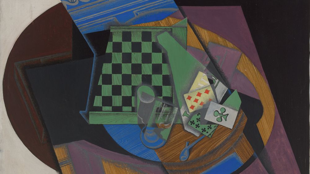 Checkerboard and Playing Cards