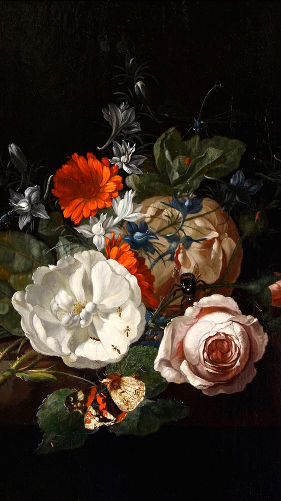 Still Life of Flowers on a Table Ledge