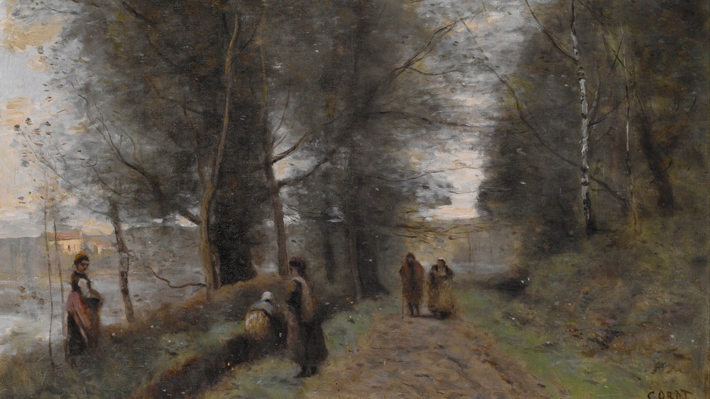 Ville d'Avray, Woodland Path Bordering the Pond