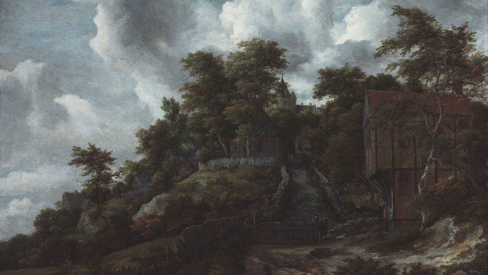 Wooded Hillside with a View of Bentheim Castle