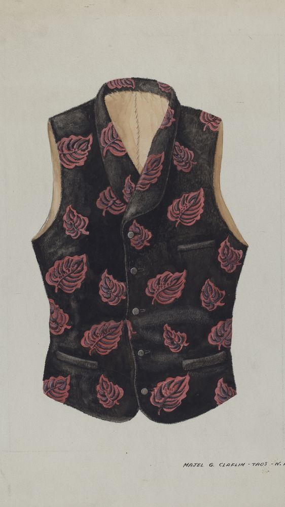 Emboidered Velvet Vest