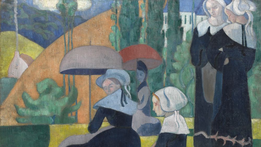 Breton Women with Umbrellas